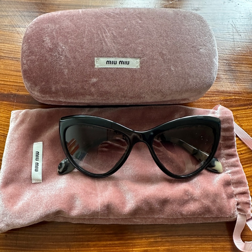 Mui Mui Cat Eye Black Sunglasses